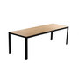 Voir la diapositive 1 : CONCEPT USINE Table de jardin 240cm 10 personnes avec plateau en verre trempé effet bois BRISBANE