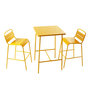 Voir la diapositive 1 : CONCEPT USINE Ensemble table de bar et 2 chaises hautes d'extérieur jaune BERGAME