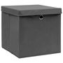 Voir la diapositive 2 : VIDAXL Boîtes de rangement avec couvercles 4 pcs 28x28x28 cm Gris