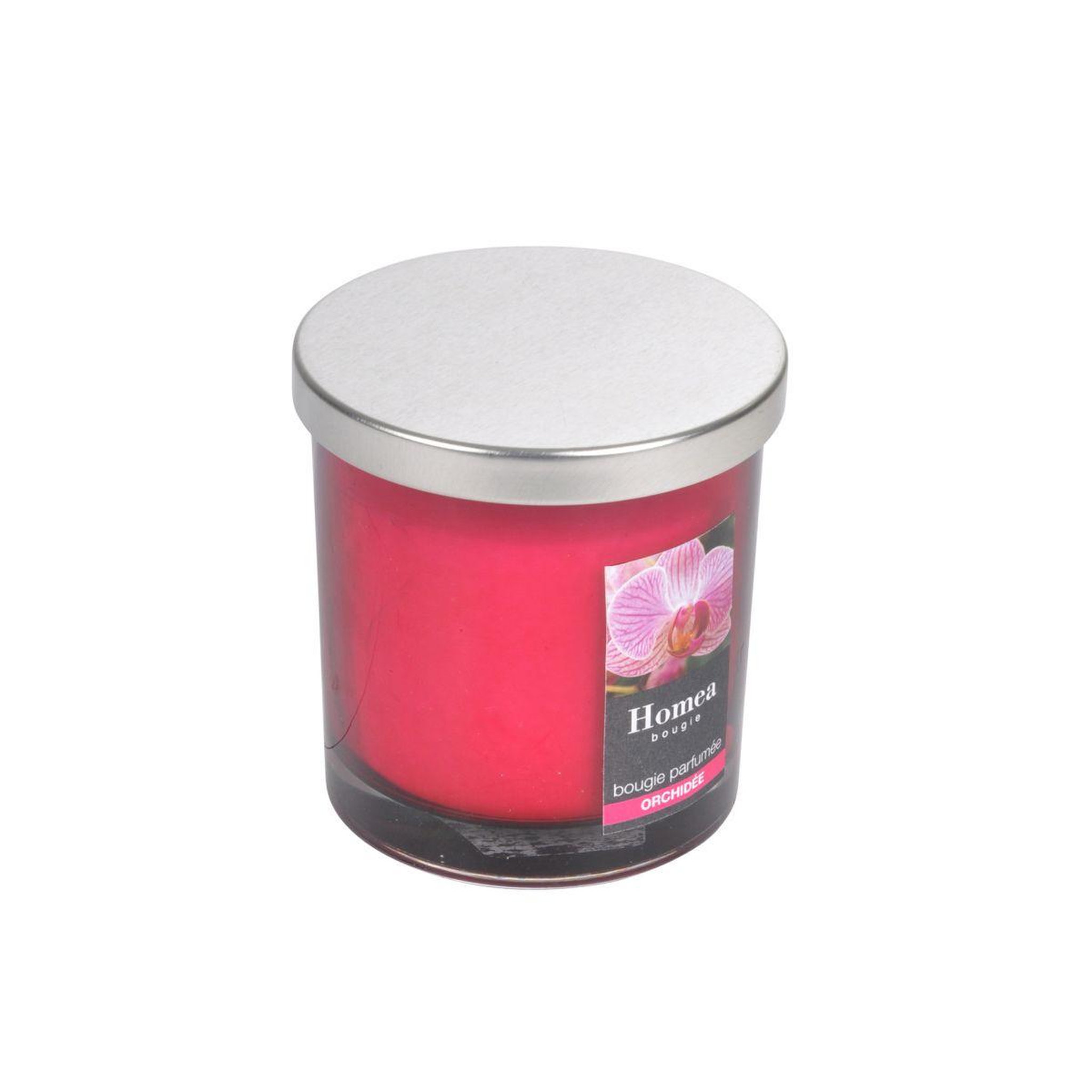 Voir la diapositive 2 : HOMEA Bougie parfumée couvercle  essentiel  8cm orchidée