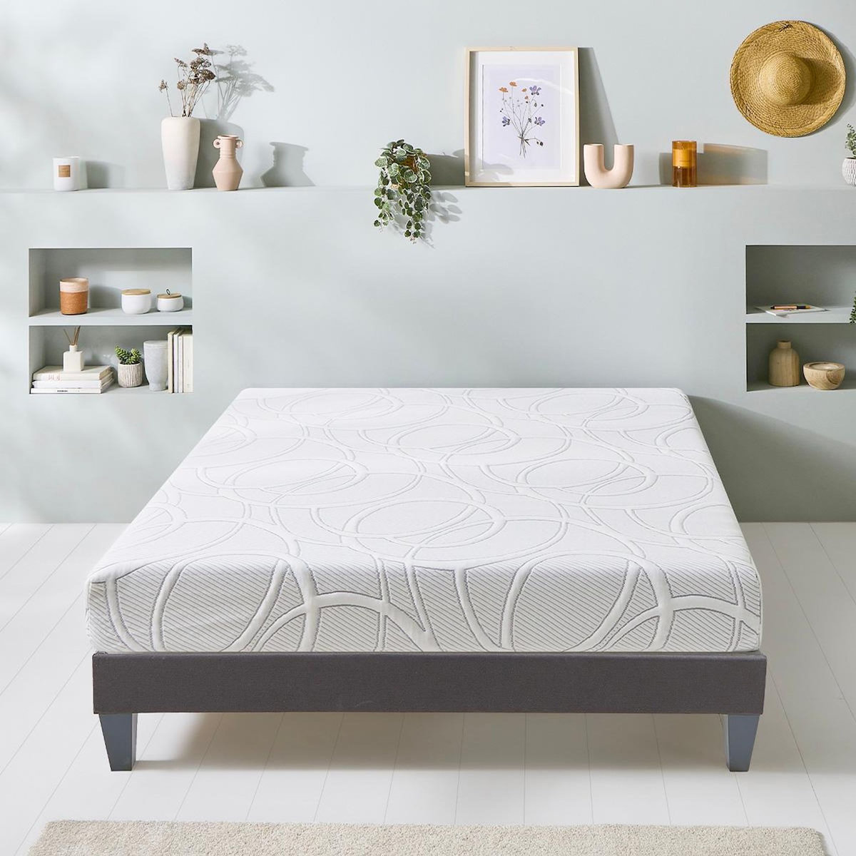 OLYMPE LITERIE OLYMPE LITERIE | Ensemble EUPRAXIE | Matelas Mémoire de forme + Sommier Bois