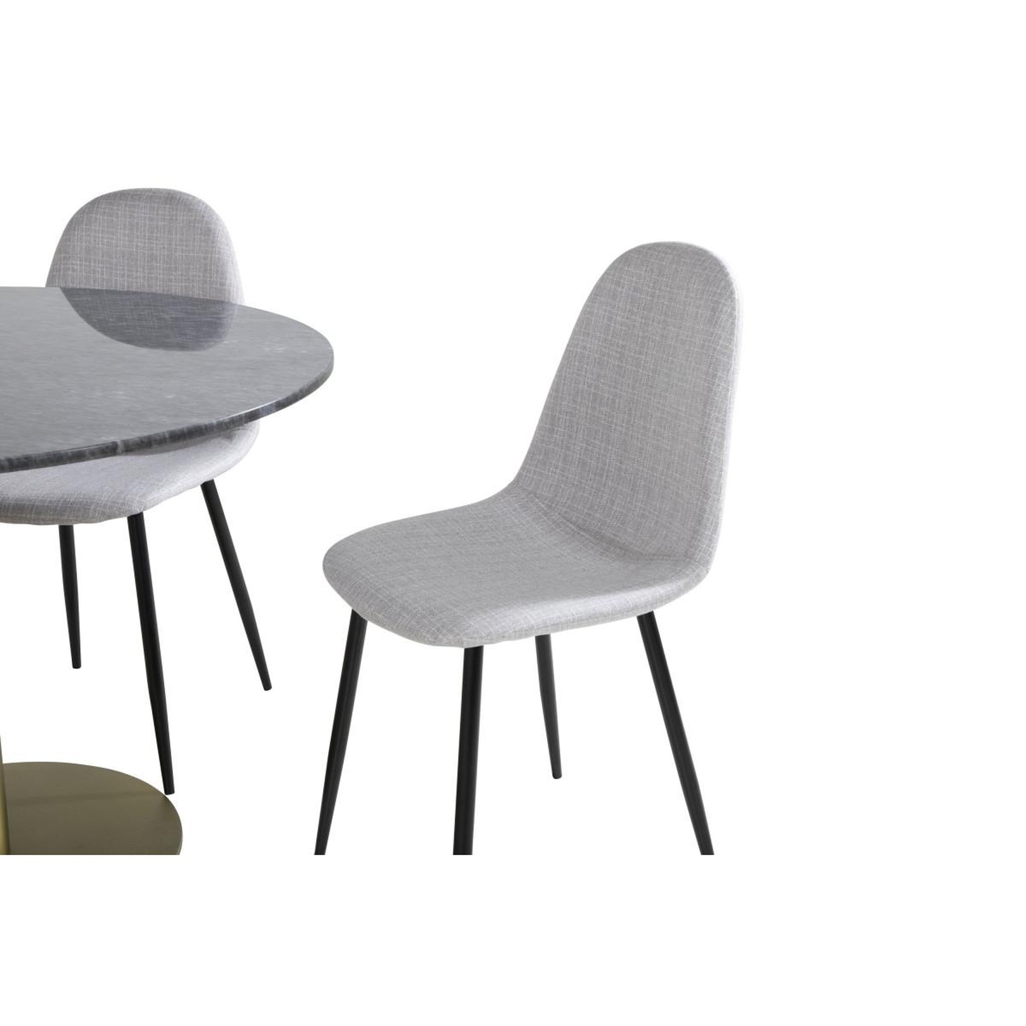 Voir la diapositive 2 : Paris Prix Ensemble Table à Manger & 4 Chaises  Estelle II & Polar I  106cm Gris Foncé & Gris