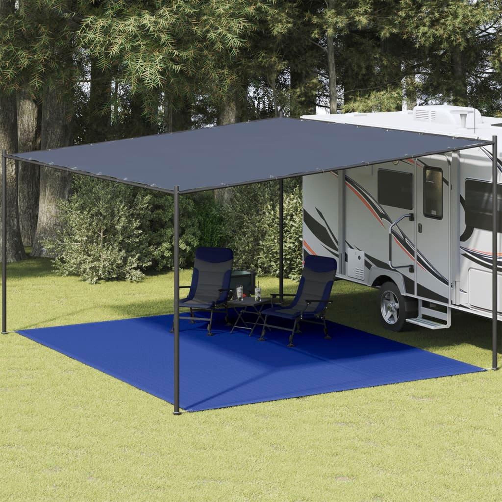 VIDAXL Tapis de tente 400x500 cm Bleu PEHD