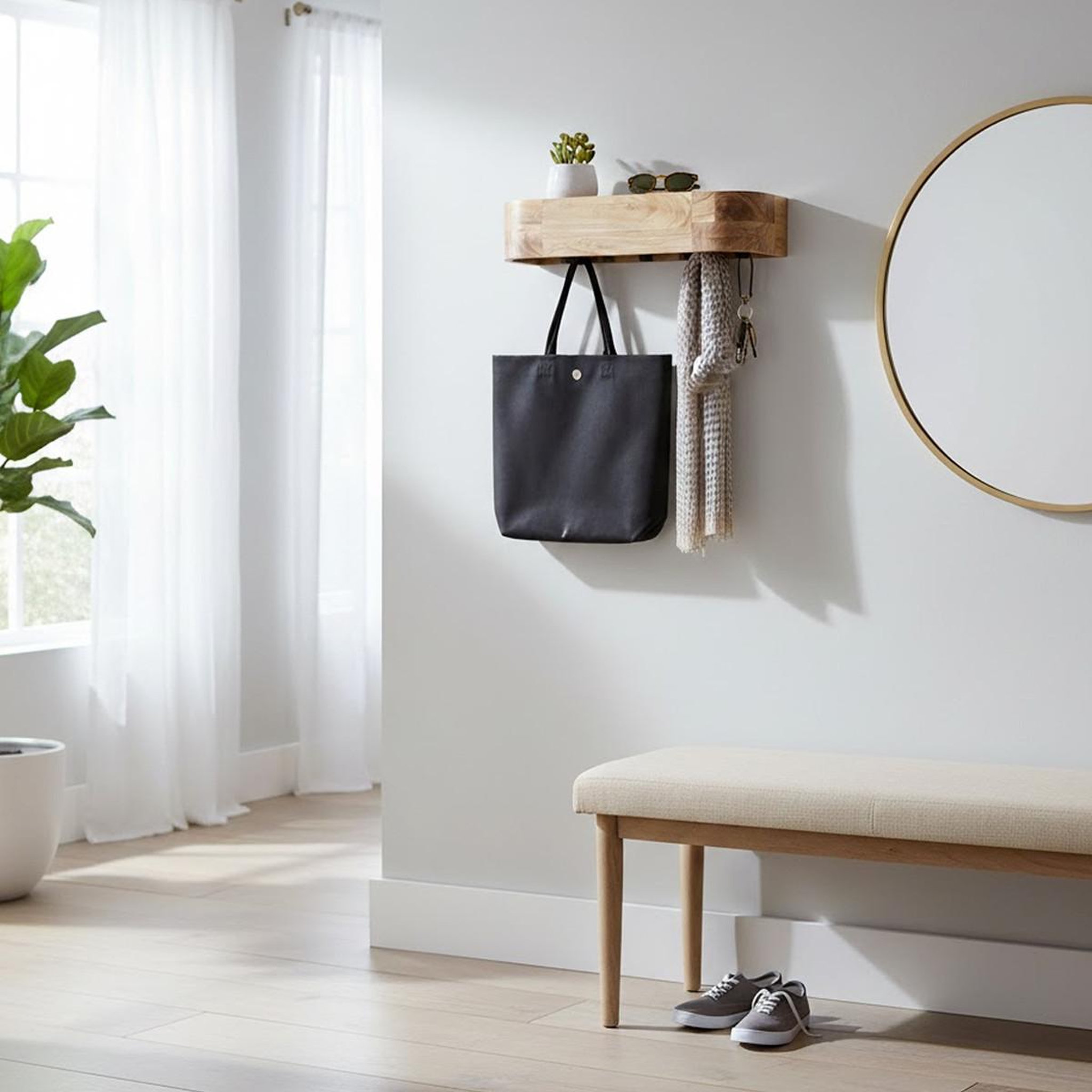 Voir la diapositive 4 : Paris Prix Patère murale design  sphera  60cm naturel