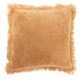 Voir la diapositive 1 : Paris Prix Coussin Déco  Franges Velours  45x45cm Ocre