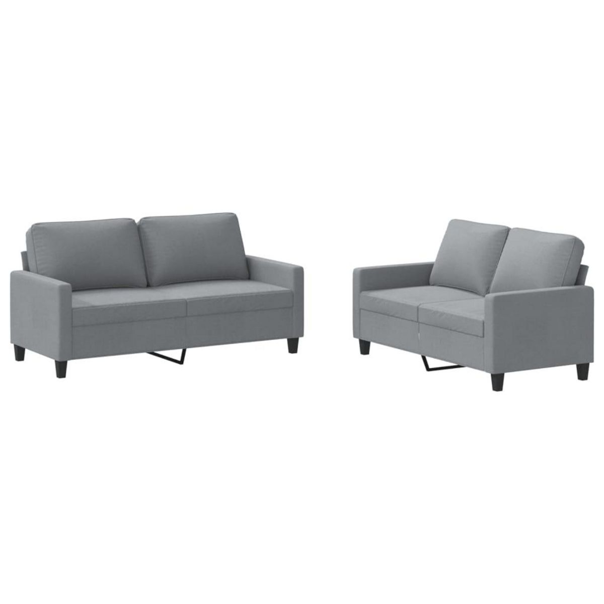 VIDAXL Ensemble de canapes 2 pcs avec coussins Gris clair Tissu