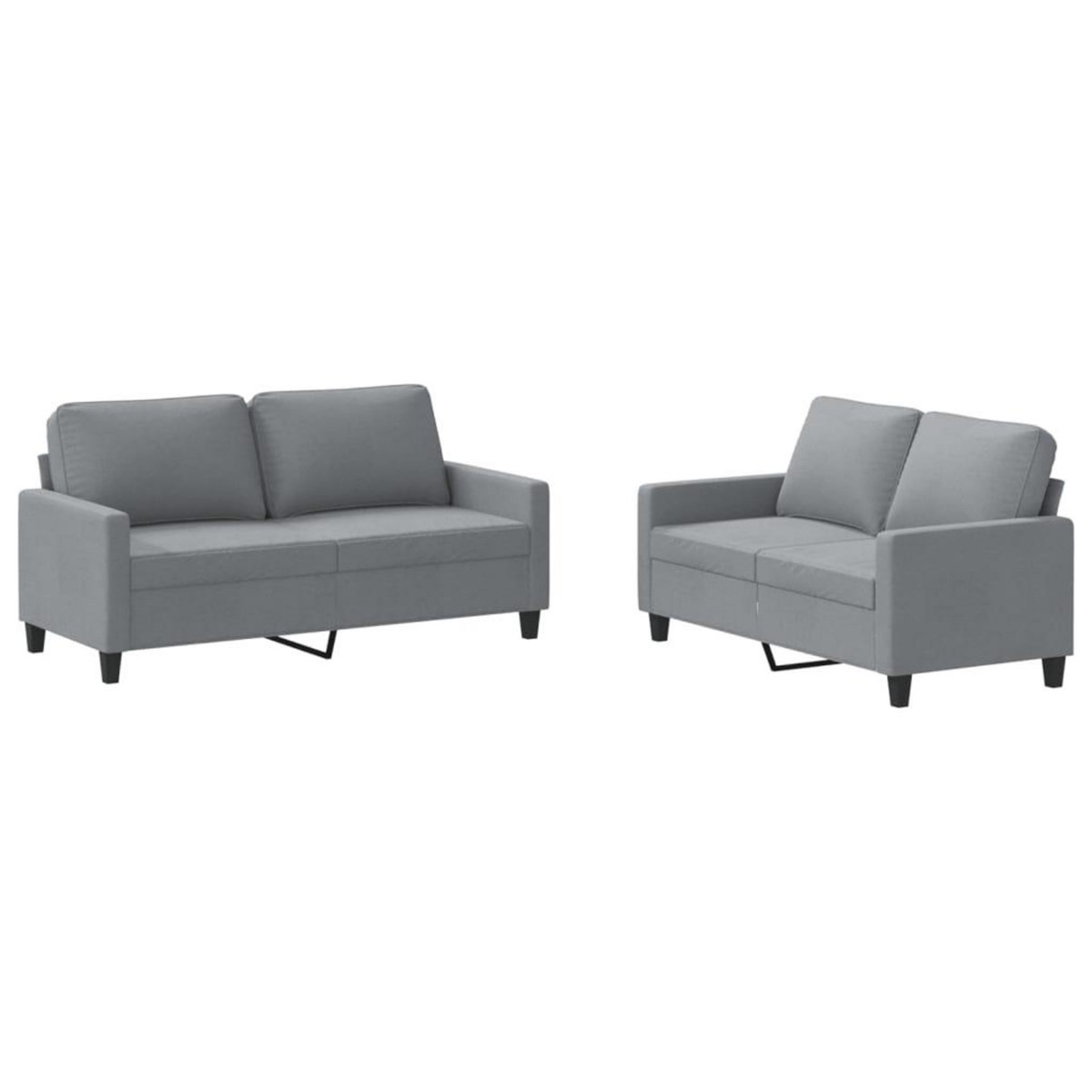 VIDAXL Ensemble de canapes 2 pcs avec coussins Gris clair Tissu