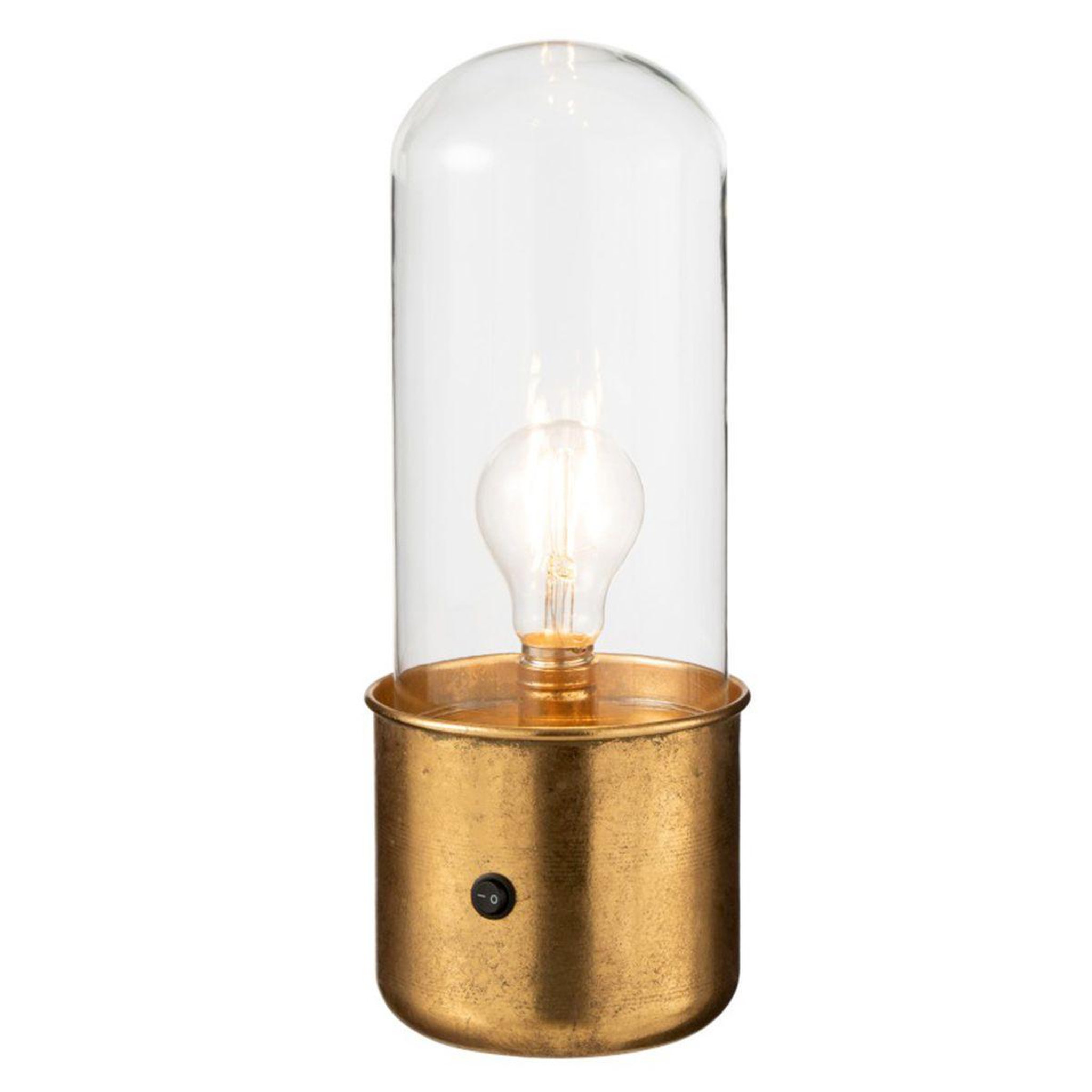 Voir la diapositive 2 : J-LINE Lampe à Poser Design en Verre  Bulb  34cm Or