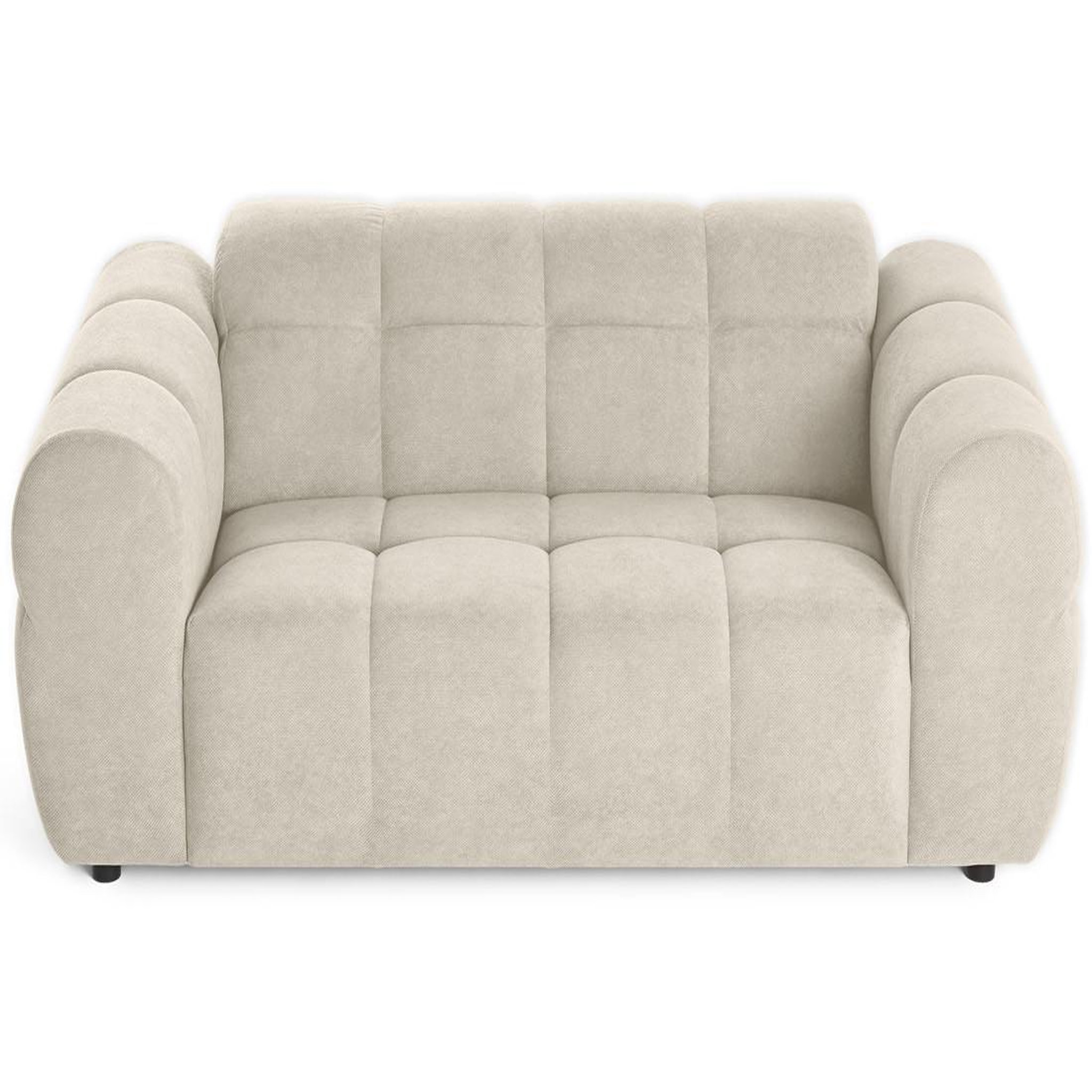 Voir la diapositive 3 : BEST MOBILIER Ray - canapé droit 2 places en tissu texturé