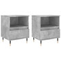 Voir la diapositive 2 : VIDAXL Tables de chevet 2 pcs gris beton 40x35x50 cm bois d'ingenierie