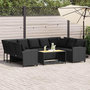 Voir la diapositive 1 : VIDAXL Canape de jardin avec coussins Noir Resine tressee