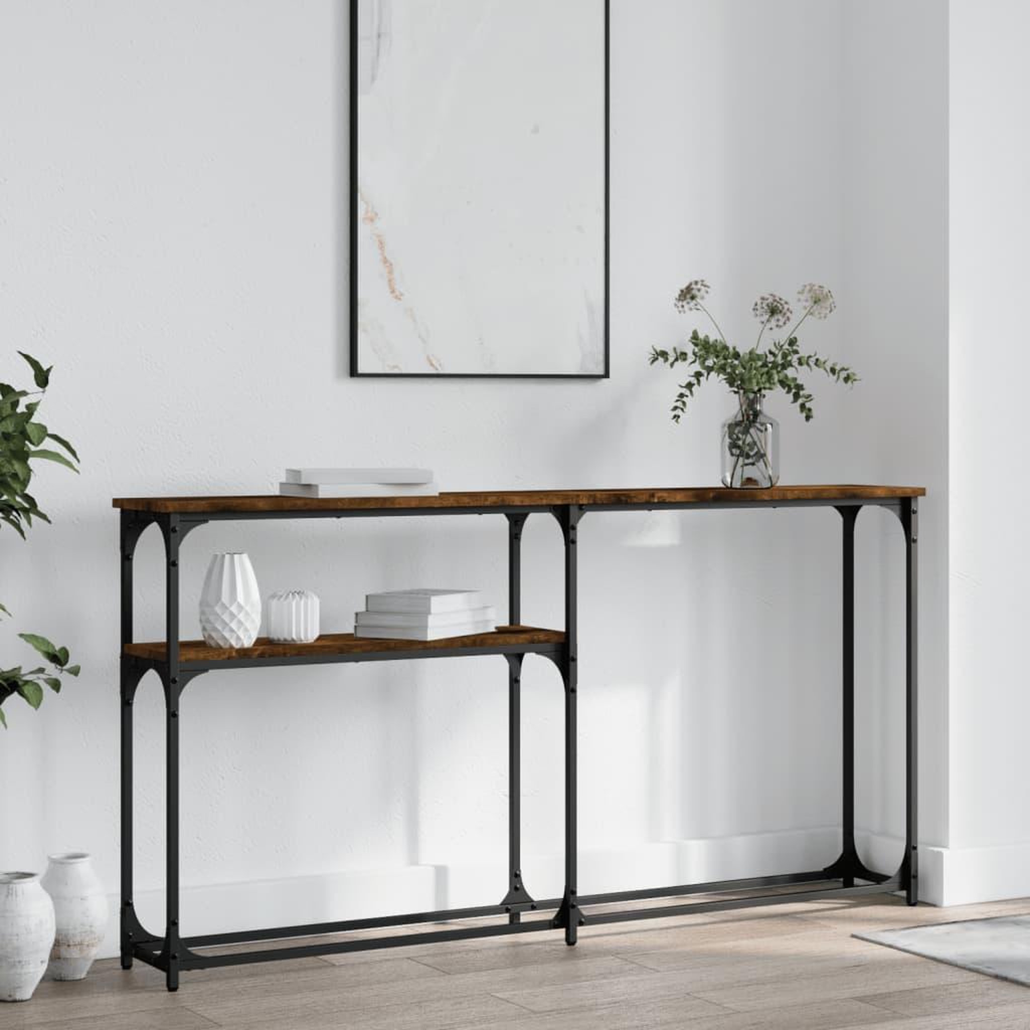 VIDAXL Table console chene fume 145x22,5x75 cm bois d'ingenierie