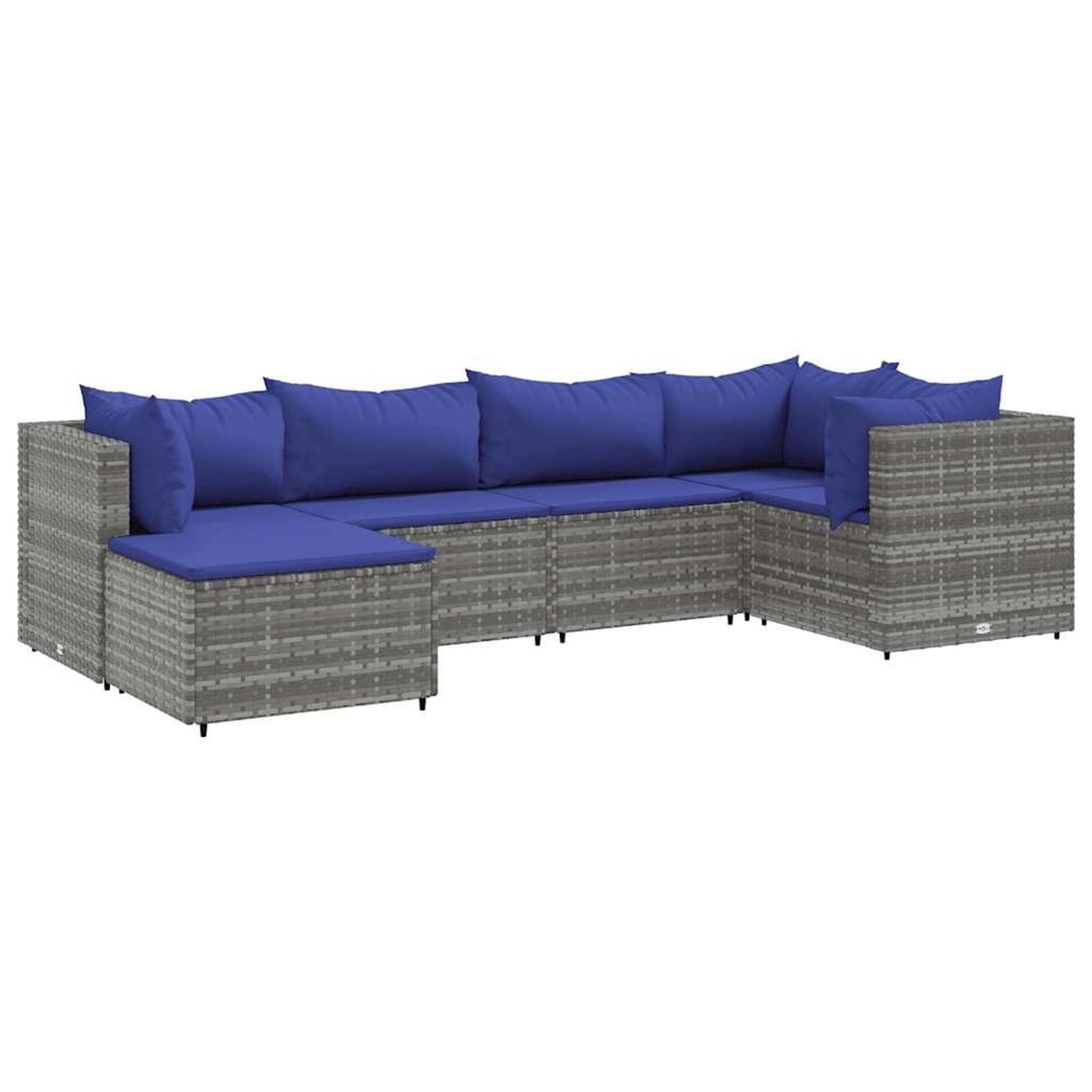 Voir la diapositive 2 : VIDAXL Salon de jardin 6 pcs avec coussins Gris Resine tressee