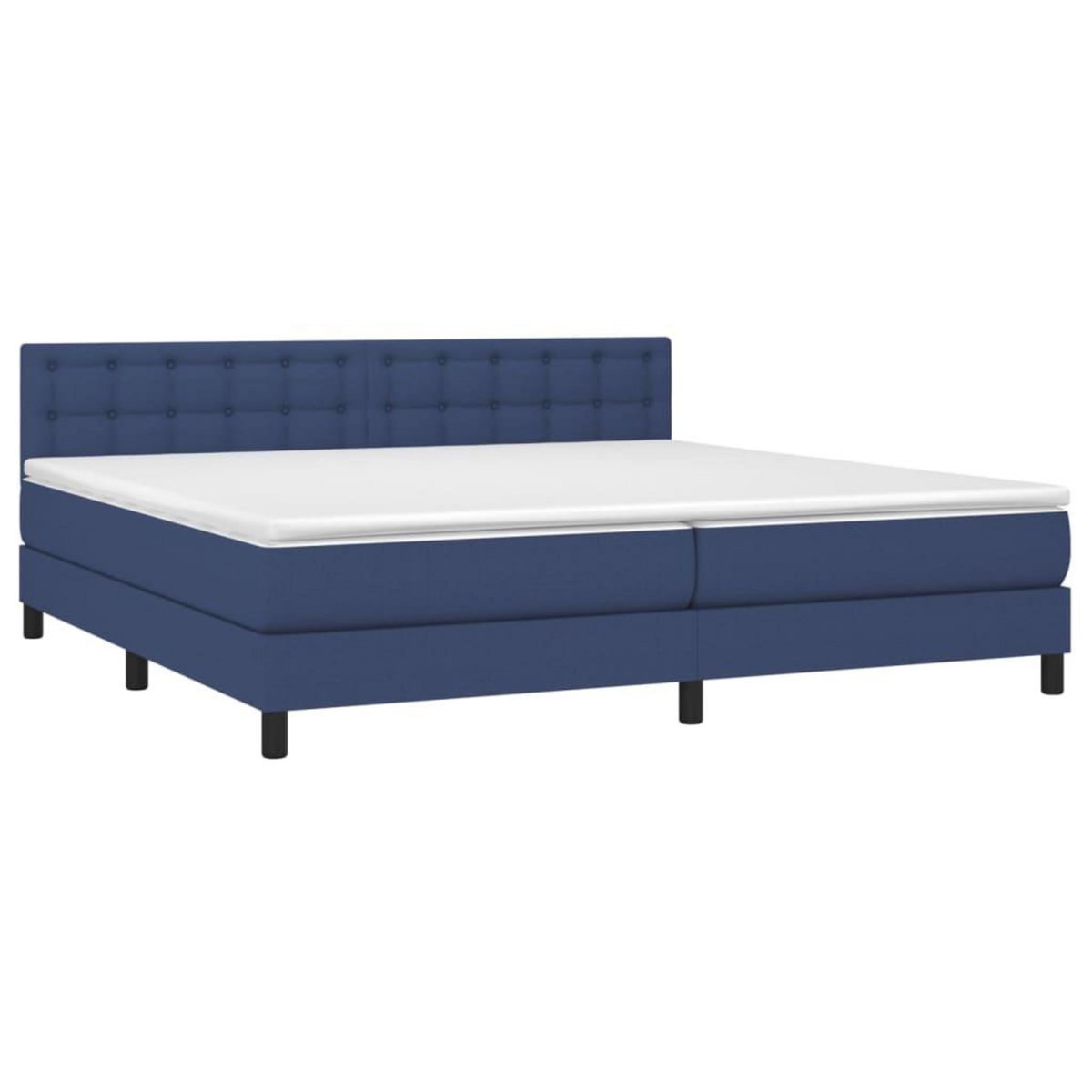VIDAXL Sommier a lattes de lit avec matelas Bleu 200x200 cm Tissu