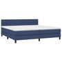 Voir la diapositive 3 : VIDAXL Sommier a lattes de lit avec matelas Bleu 200x200 cm Tissu