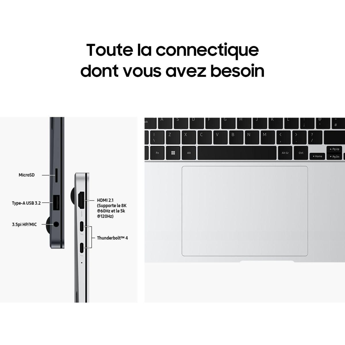 Samsung Ordinateur portable Galaxy Book4 Pro 14 U7 16Go 512Go Gris