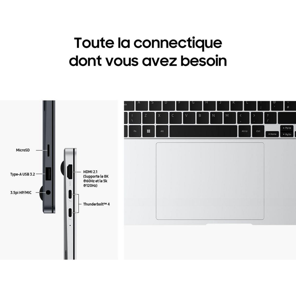 Samsung Ordinateur portable Galaxy Book4 Pro 14 U7 16Go 512Go Gris