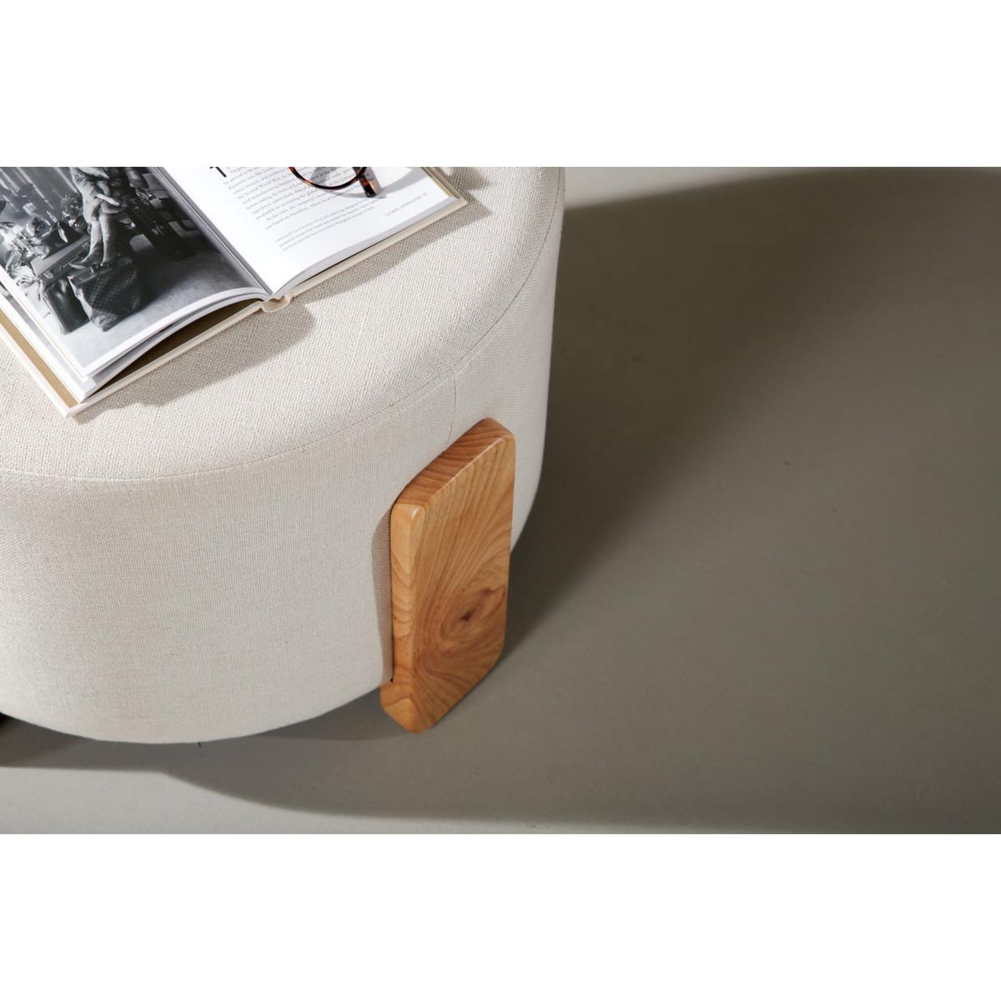 Voir la diapositive 5 : Paris Prix Pouf design en tissu  coffey  52cm naturel