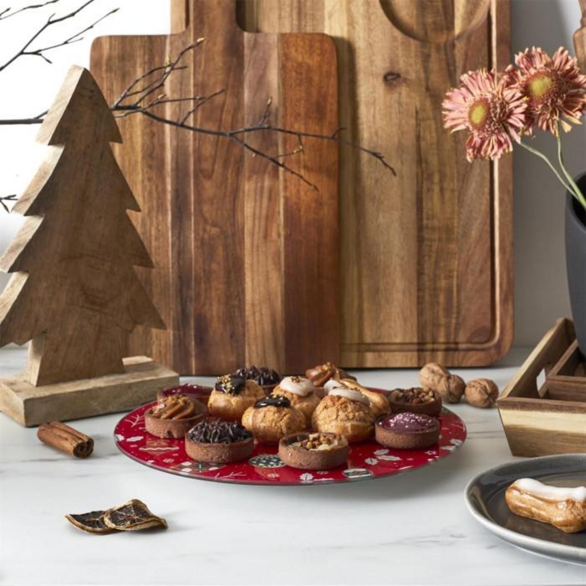 Paris Prix Plateau de Présentation Tournant  Noël  28cm Rouge