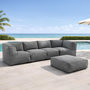 Voir la diapositive 4 : CONCEPT USINE Salon de jardin modulable 5 places gris en tissu déperlant PRAIANO