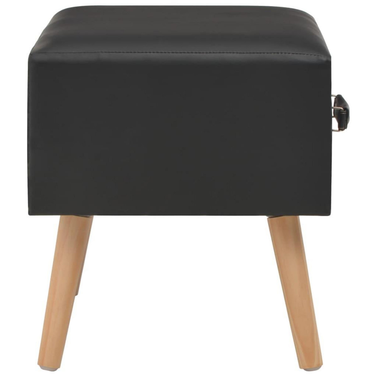 VIDAXL Table de chevet Noir 40x35x40 cm Similicuir