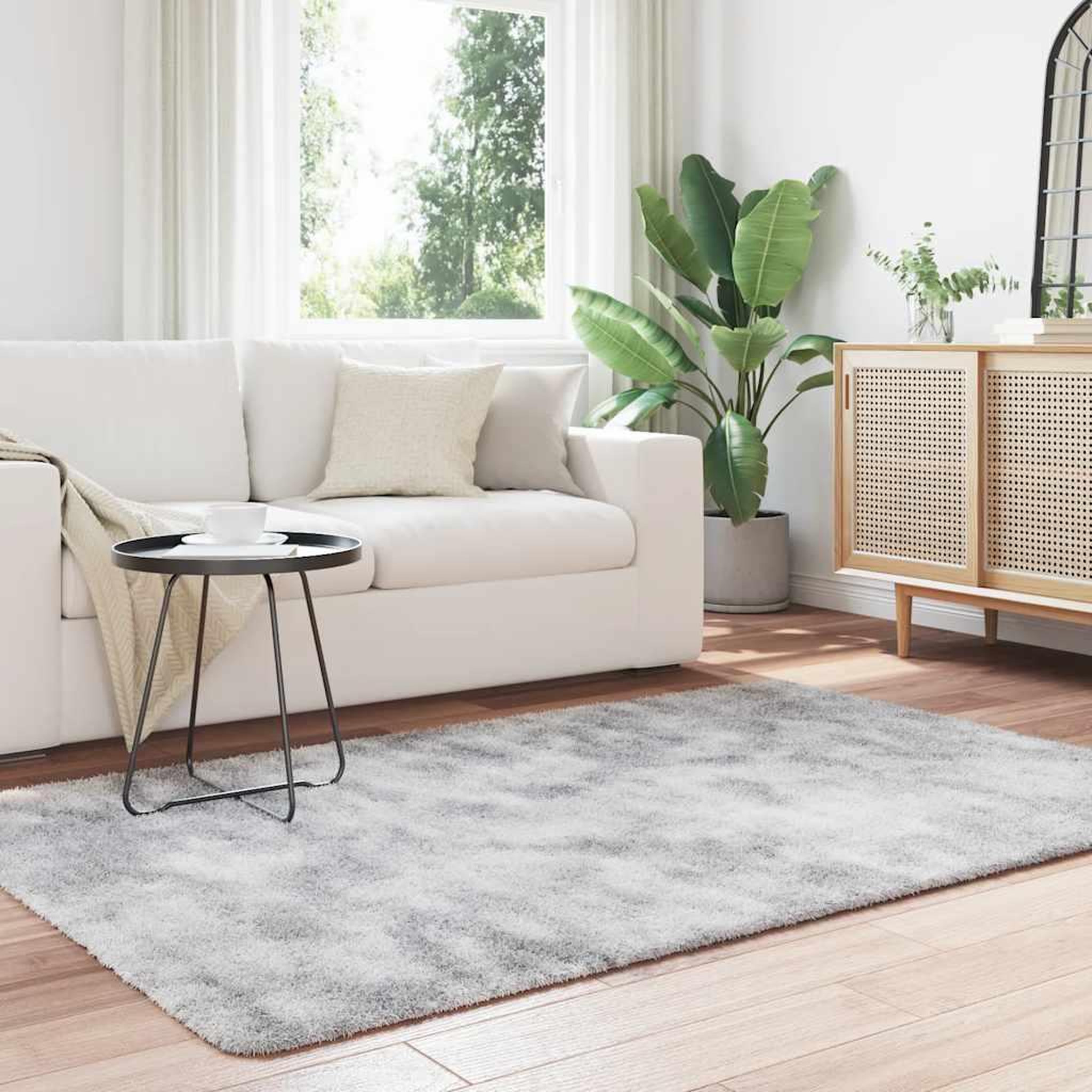 Voir la diapositive 3 : VIDAXL Tapis Shaggy a poils longs NAVARRA gris clair 130x200 cm