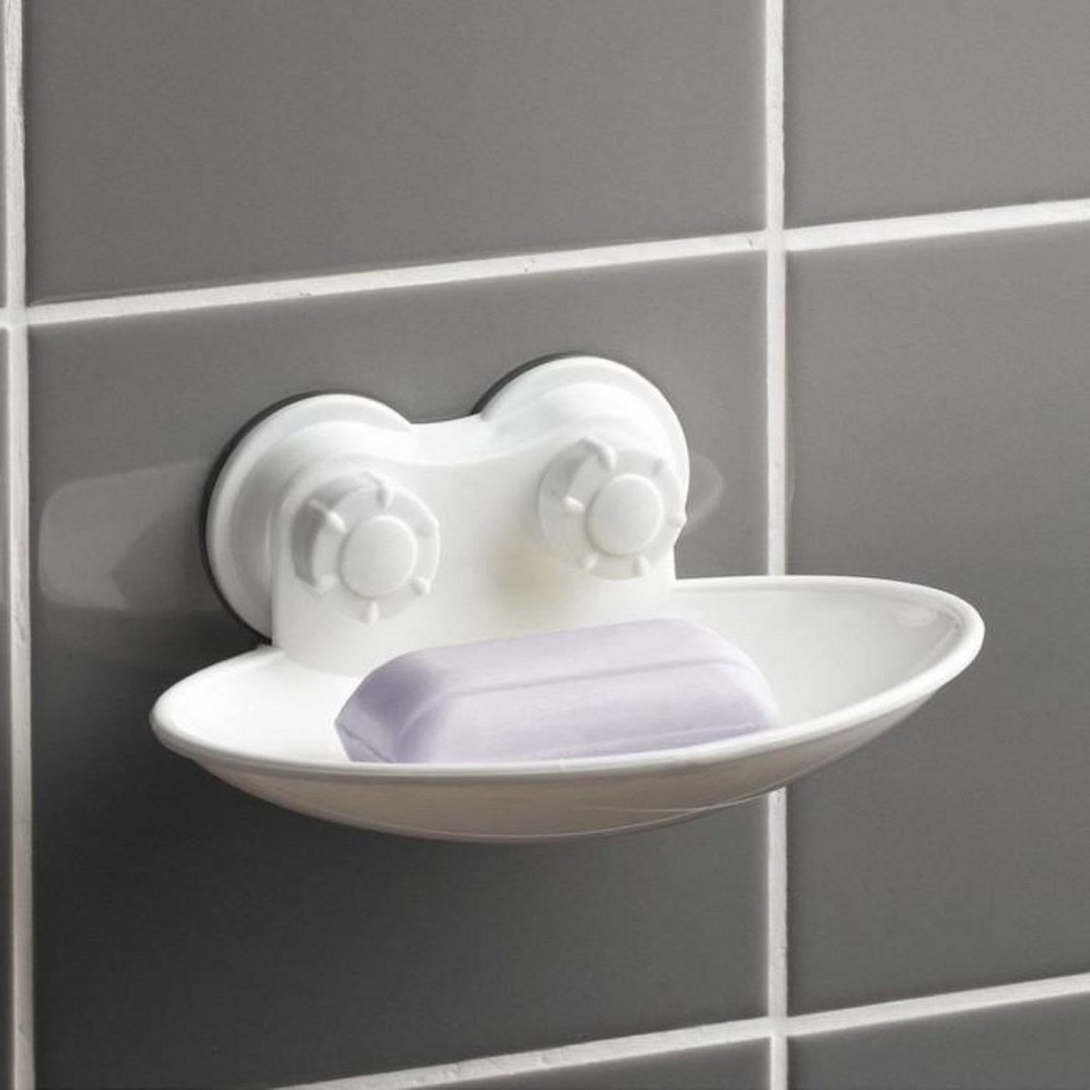 Paris Prix Porte Savon en Plastique  Ventouse  15cm Blanc