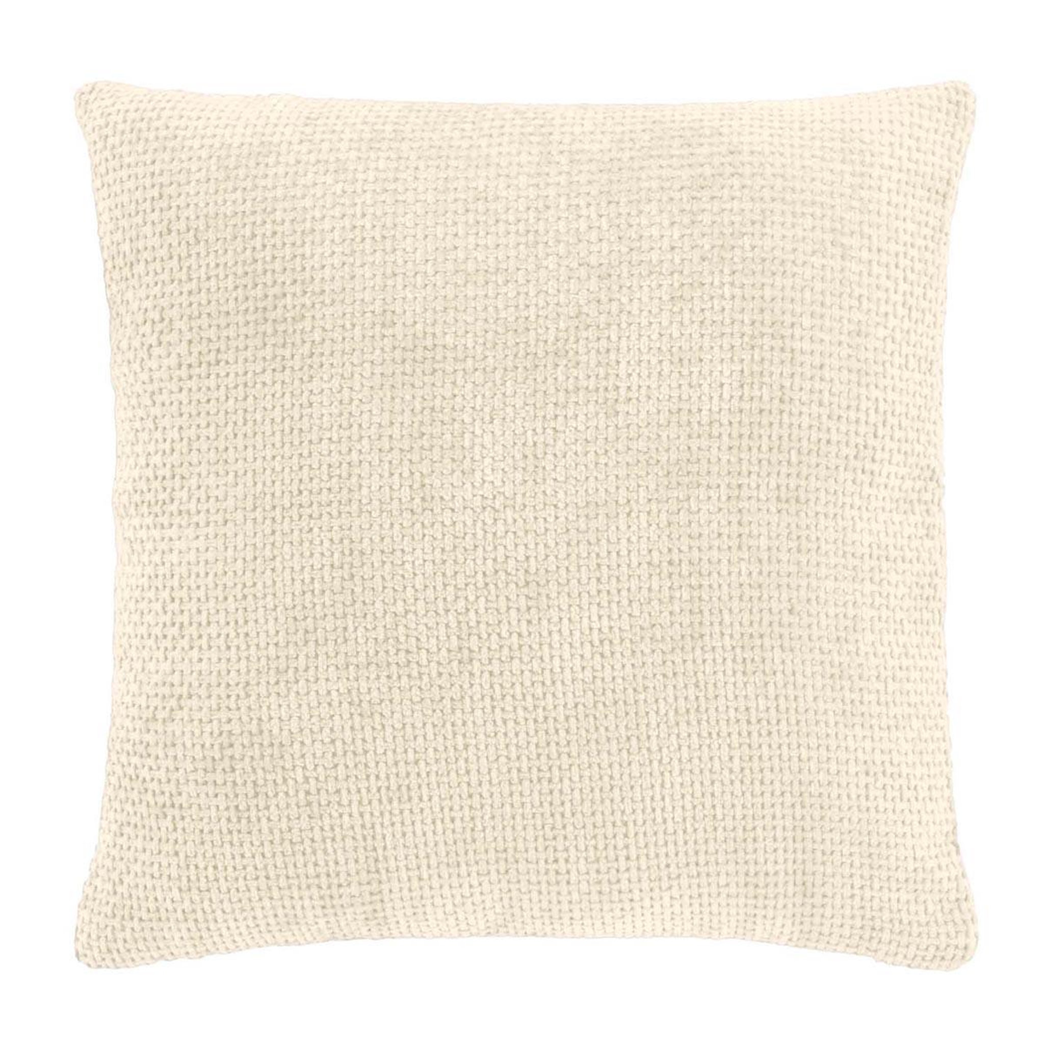 Douceur d'Intérieur Housse de coussin en velours chenille  leo  40x40cm crème