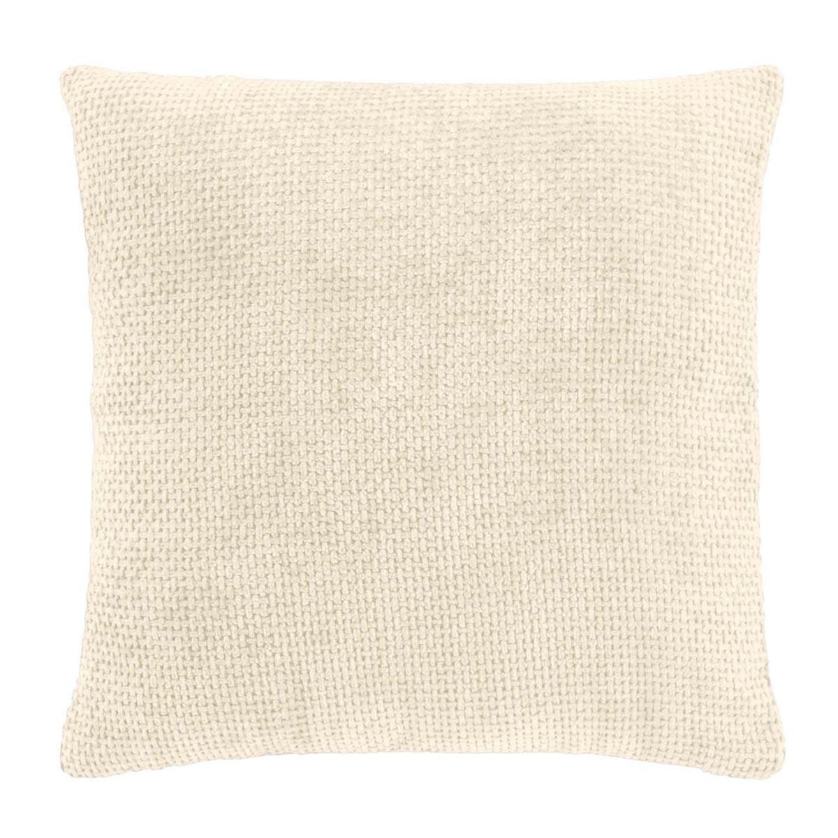 Paris Prix Housse de Coussin en Velours Chenille  Leo  40x40cm Crème