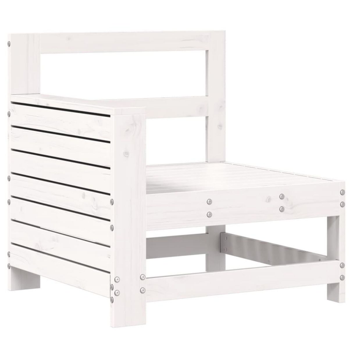 VIDAXL Canape de jardin accoudoir blanc 69x62x70,5 cm bois pin massif