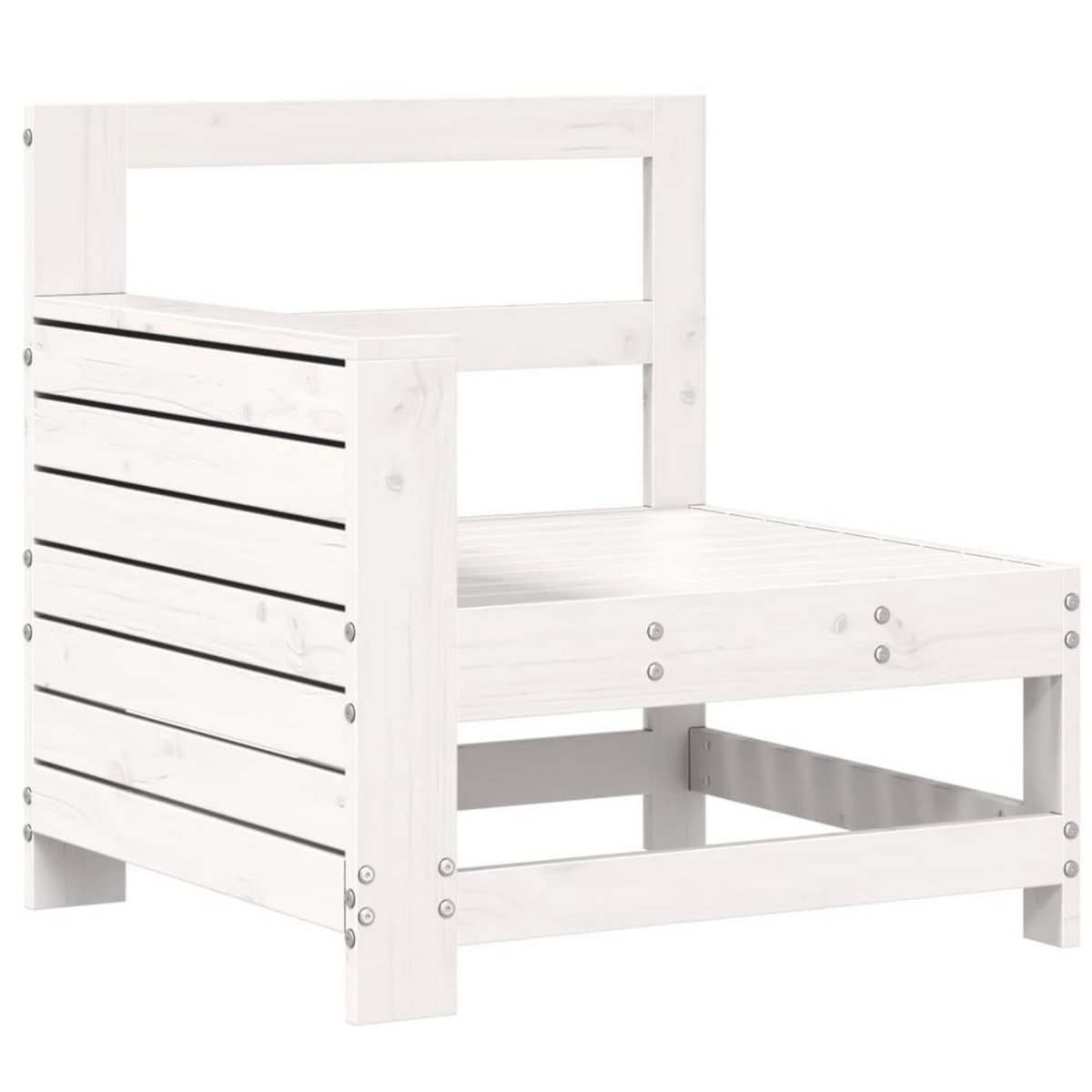 VIDAXL Canape de jardin accoudoir blanc 69x62x70,5 cm bois pin massif