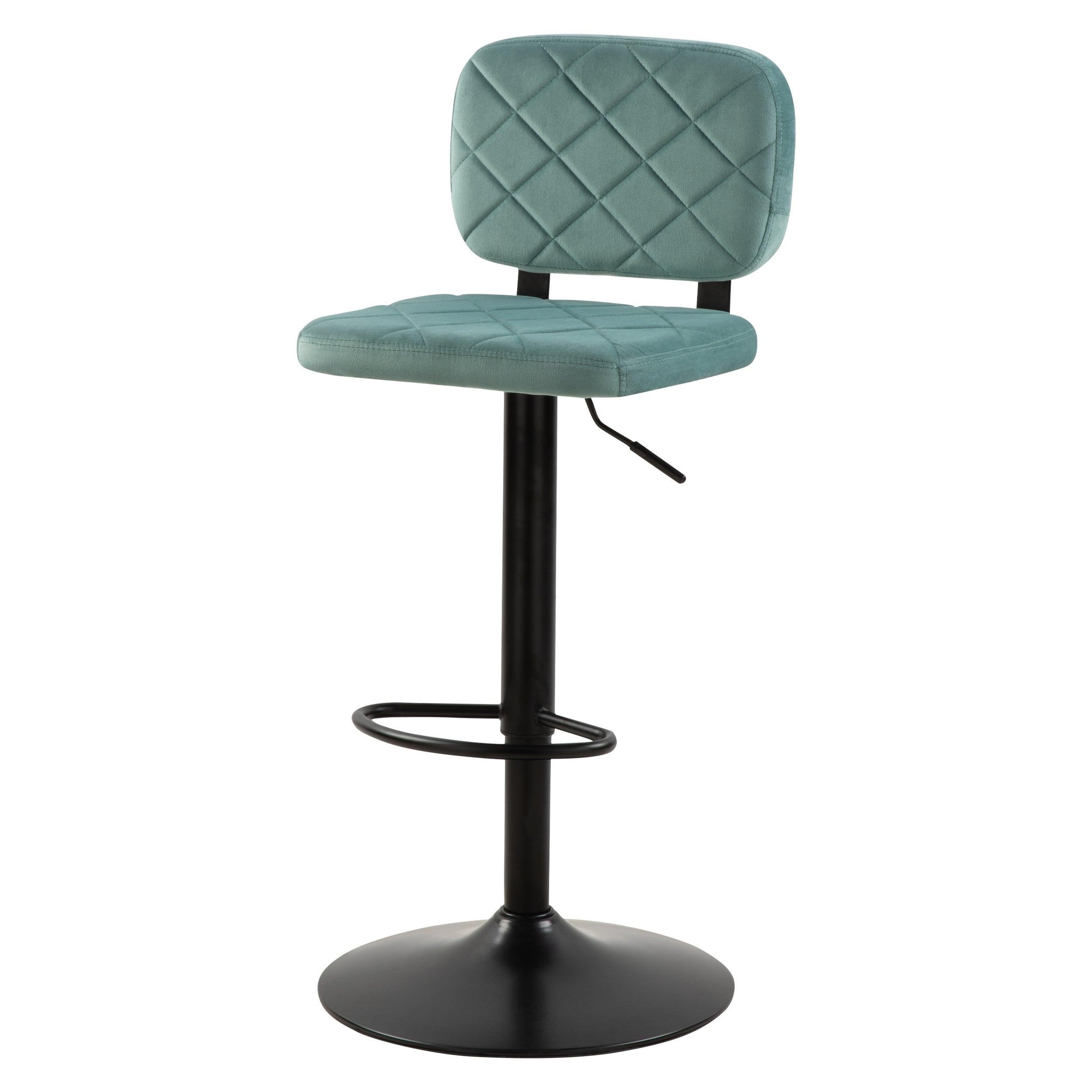 Voir la diapositive 2 : MAISON PAVANE Lot de 2 chaises de bar réglables 60/81 cm en velours vert d'eau-viktor