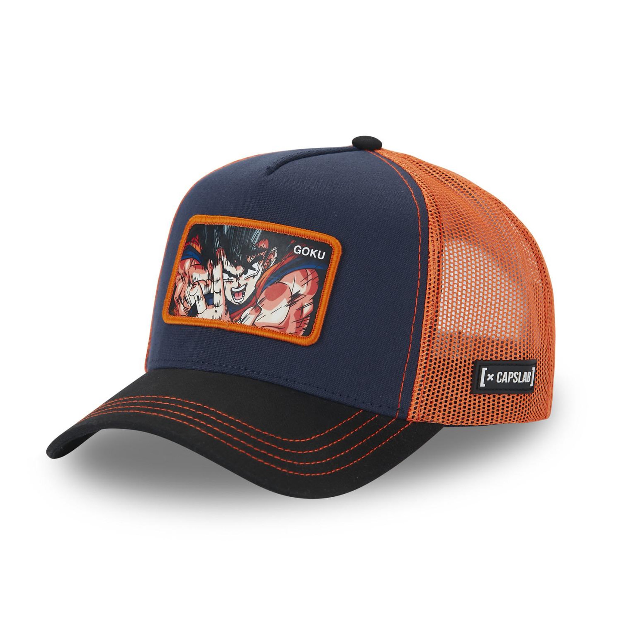 Voir la diapositive 1 : CAPSLAB Casquette homme trucker en canvas de coton Dragon Ball Z Goku