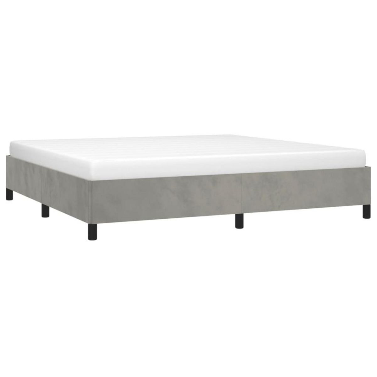 VIDAXL Cadre de lit sans matelas gris clair 200x200 cm velours