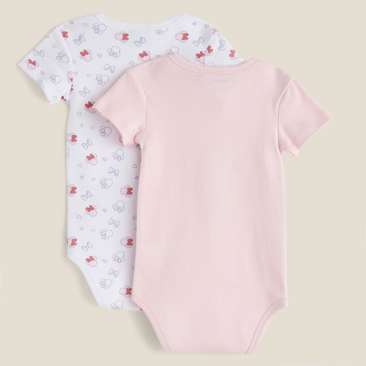 INEXTENSO Lot de 2 bodies manches courtes bébé fille