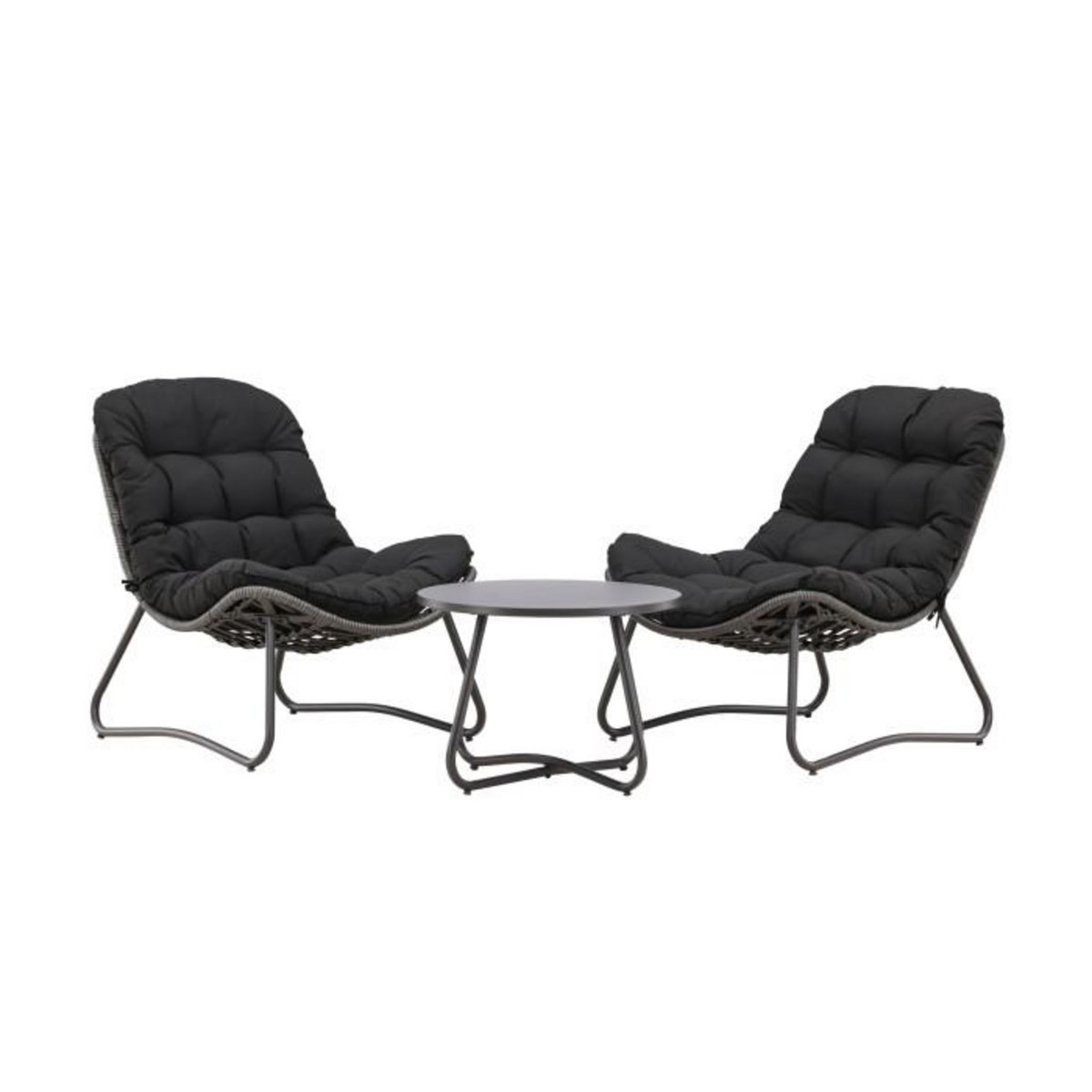 Paris Prix Salon de Jardin 2 Places  Cata  93cm Anthracite