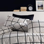 Voir la diapositive 2 : Home collection Parure Housse de couette 3 pcs 240x220 cm 100% coton 57 fils imprimé. Carreaux noir