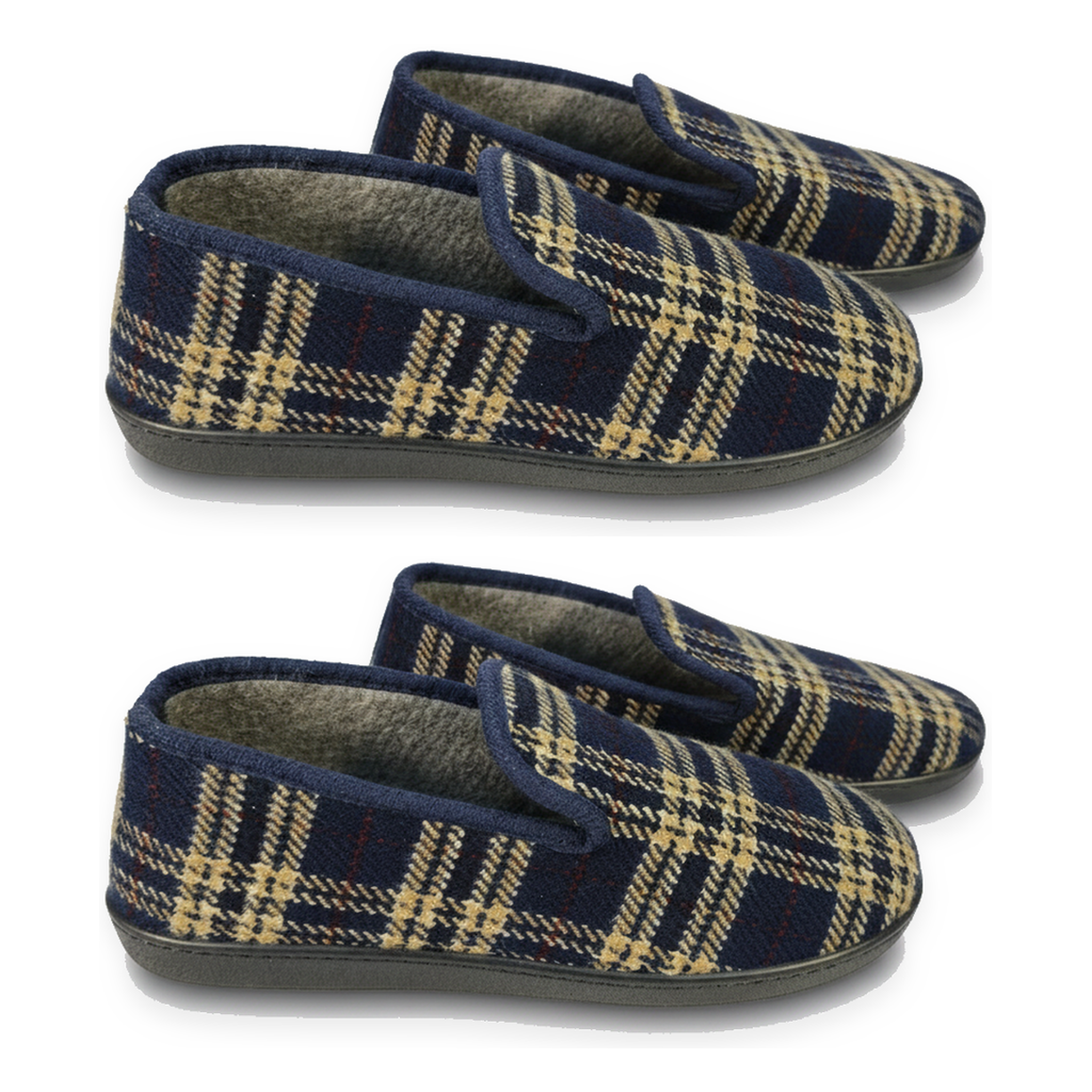 Voir la diapositive 3 : OZABI Ozabi pack de 2 paires pantoufles charentaises homme fabriquées en espagne