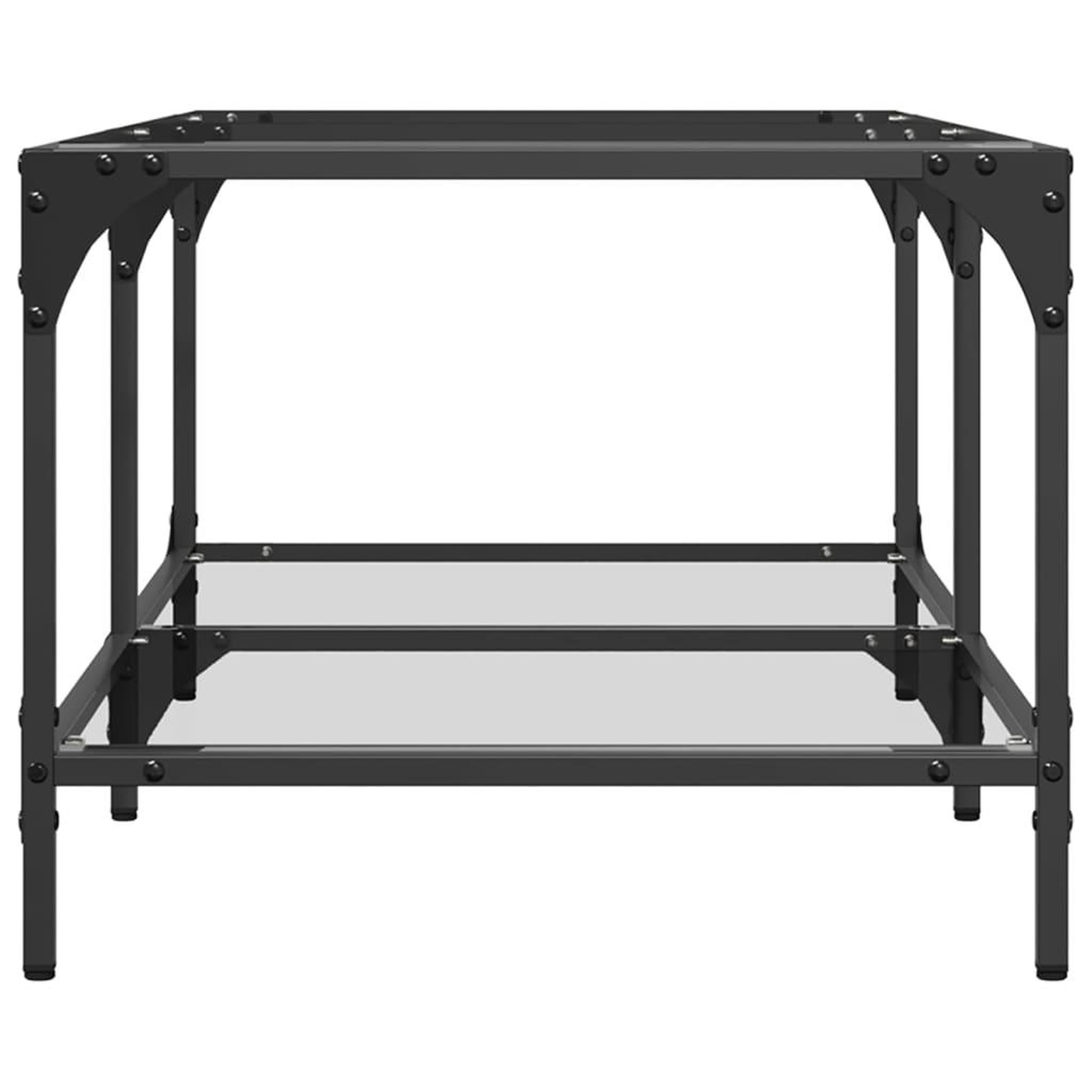 Voir la diapositive 5 : VIDAXL Table basse avec dessus en verre transparent 98,5x50x40cm acier