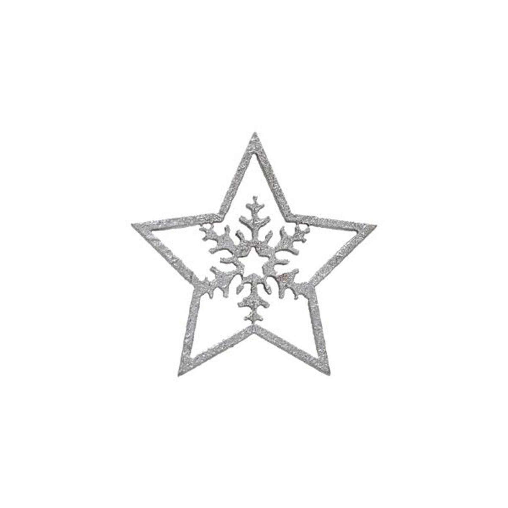 Voir la diapositive 2 : FEERIC LIGHT & CHRISTMAS Lot de 100 étoiles en bois  bocal  7cm argent
