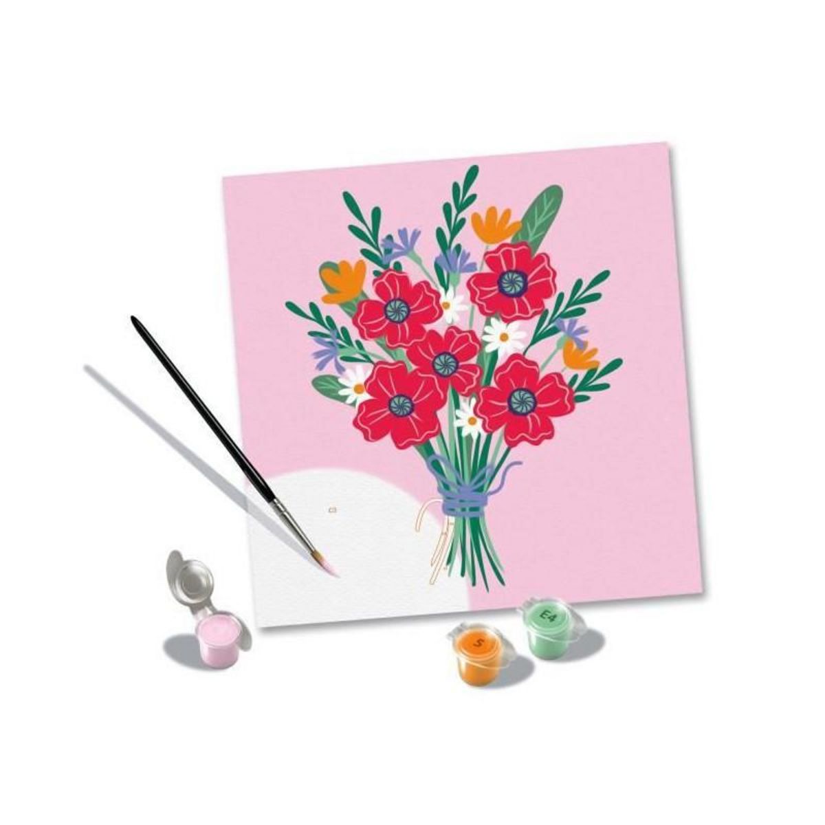 RAVENSBURGER CreArt 20x20 cm Poppy bouquet, Loisir créatif, Adulte, Peinture par numéros, 25519, Ravensburger