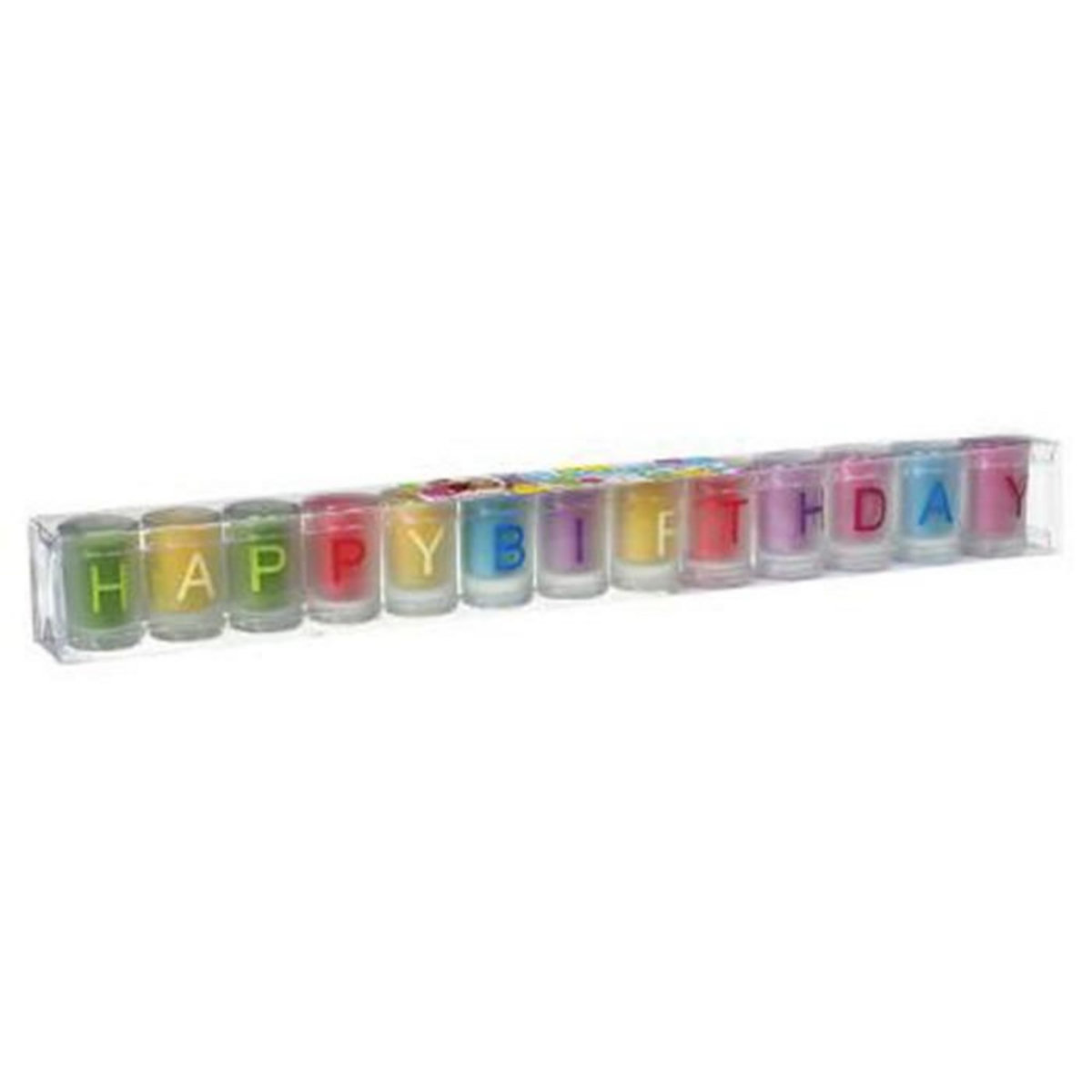 COMPTOIR DE LA BOUGIE Lot de 13 Bougies Verre  Happy Birthday  5cm Multicolore