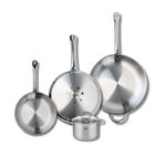 ELO Ensemble de 3 Poêles de cuisson 24, 28 et 32 cm et 1 faitout 14 cm Elo Profi Citrin