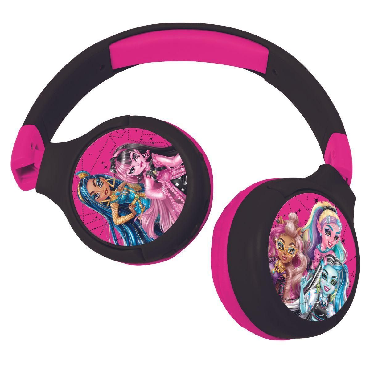 Lexibook Casque 2 en 1 Monster High Bluetooth et Filaire avec limitation de son