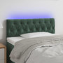 Voir la diapositive 1 : VIDAXL Tete de lit a LED Vert fonce 100x7x78/88 cm Velours