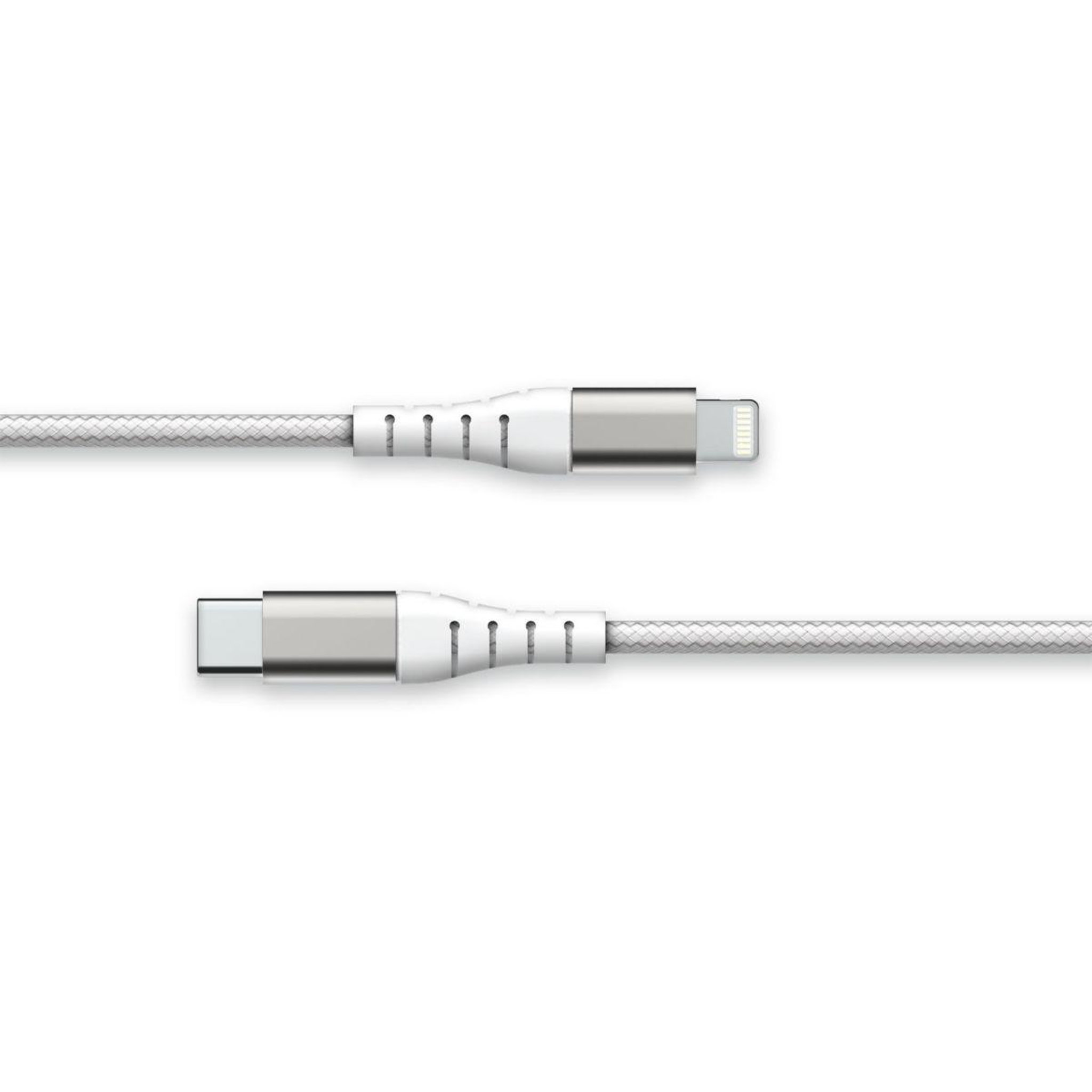 FORCE POWER Câble Lightning vers USB-C Renforcé 1.2m Recyclé Blanc