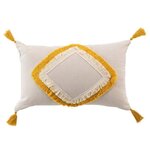 Paris Prix Coussin Déco à Pompons  Malory  30x50cm Jaune