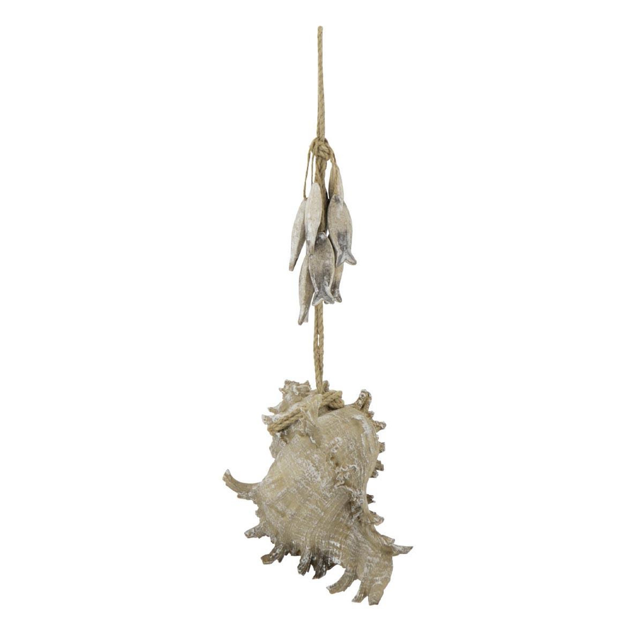 J-LINE Suspension déco coquillage  marina  22cm naturel