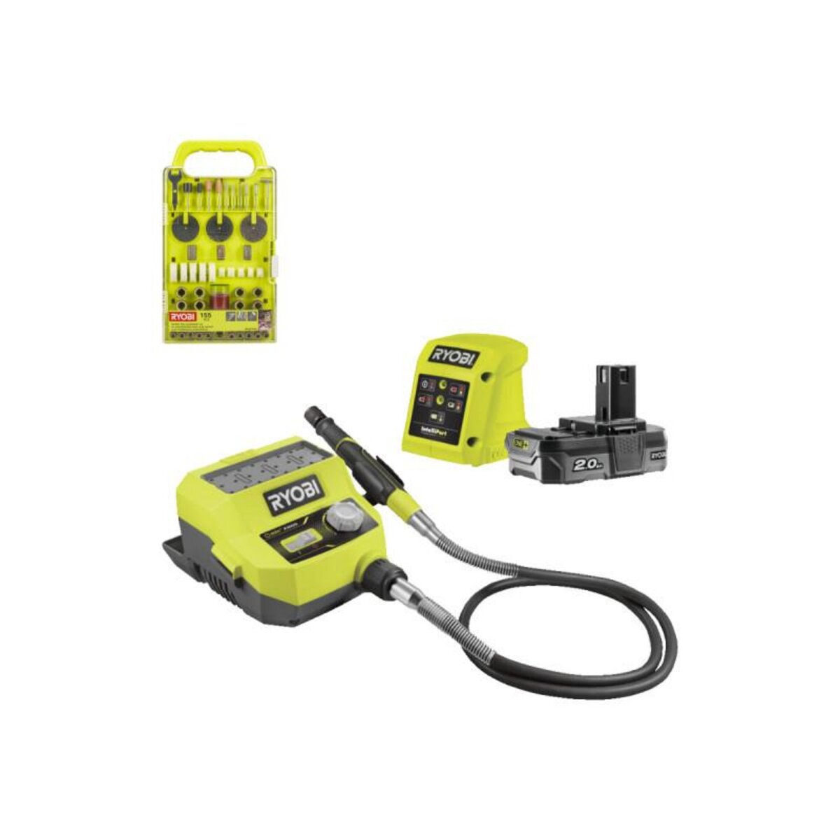 Ryobi Pack RYOBI - Mini-outil multifonction RRTS18-120GA35 - 18V One+ - 1 batterie 2.0Ah - 1 chargeur - 3