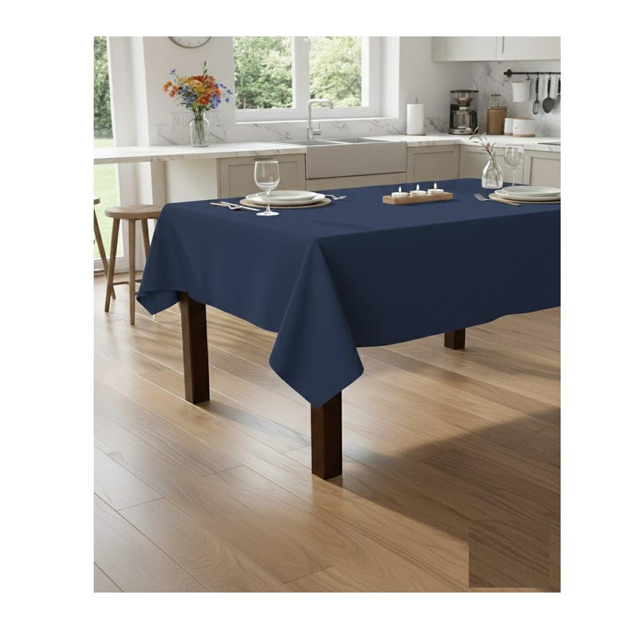 Voir la diapositive 2 : Eden Nappe en polyester finition ourlet nels
